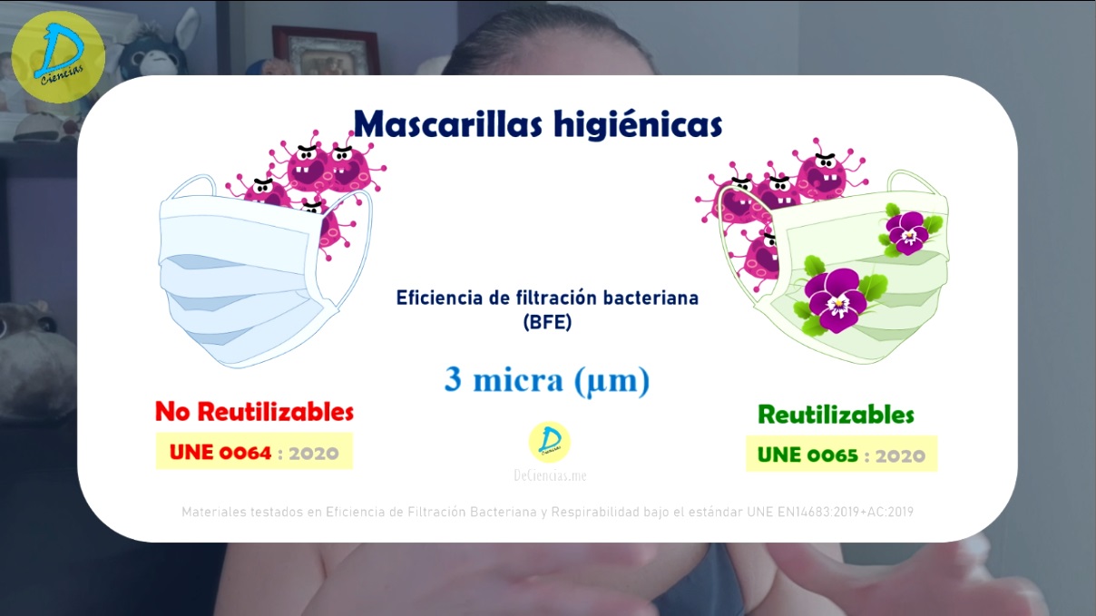 La eficiencia o eficacia de filtración bacteria mide el porcentaje de bacterias mayores de 3 micras filtradas por la mascarilla